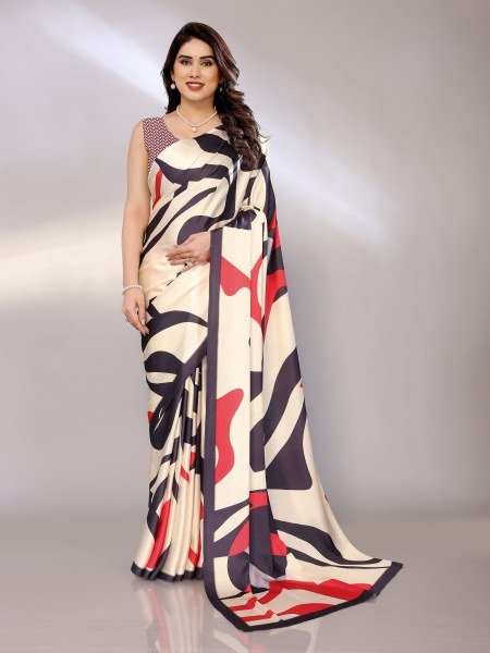 Abstract Print Crepe Silk Saree for Party Wear Saree