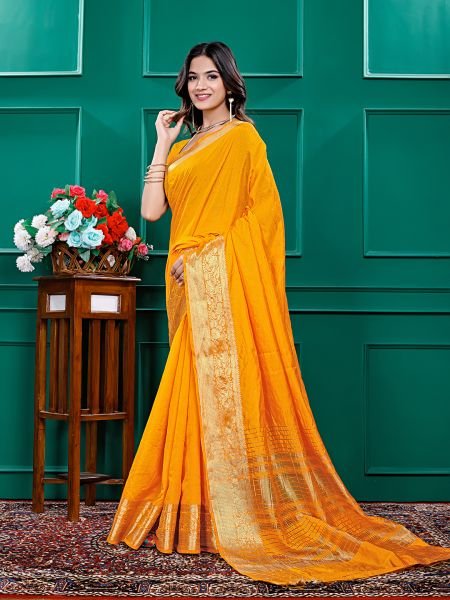 Banarasi Silk Zari Swarovski Crystal Work Saree Designer Sarees