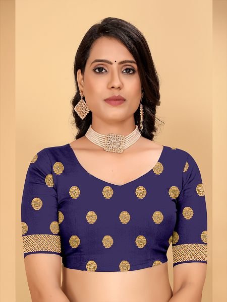 Banarasi Softy Copper Zari Cotton Silk Gajari Saree Banarasi Sarees