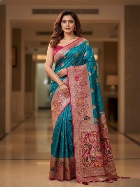 Banarasi Woven Pure Satin Silk Saree