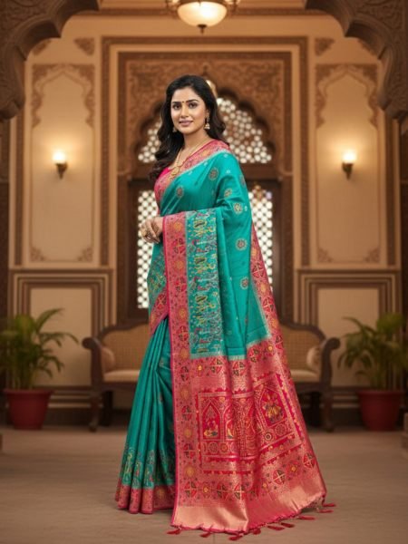 Banarasi Woven Pure Satin Silk Saree with Rich Zari Work   Contrast Pallu Banarasi Sarees