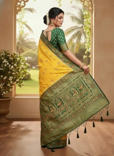 Banarasi Woven Pure Satin Silk Saree with Rich Zari Work   Contrast Pallu Banarasi Sarees