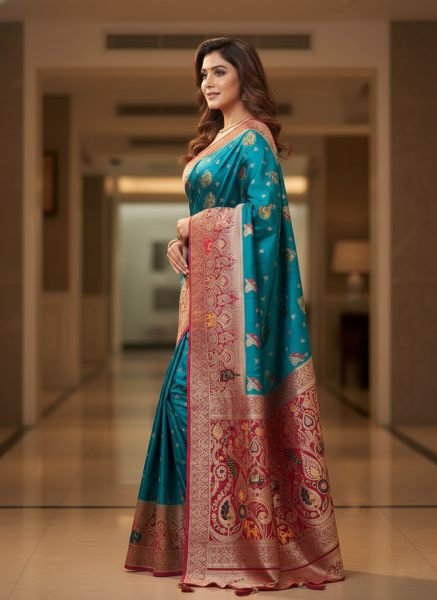 Banarasi Woven Pure Satin Silk Saree Banarasi Sarees