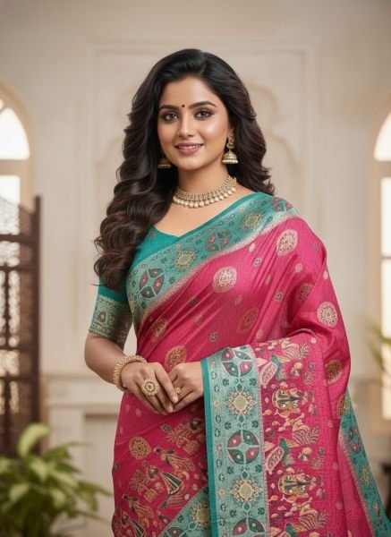 Banarasi Woven Pure Satin Silk Saree with Rich Zari Work   Contrast Pallu Banarasi Sarees