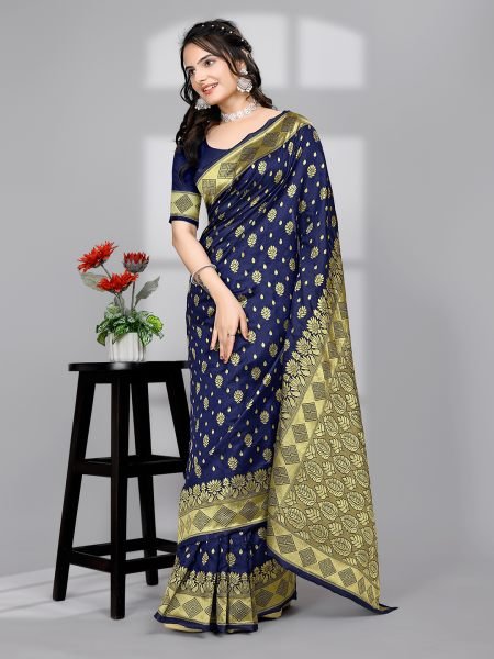 Black Ready to Wear Woven Banarasi Jacquard Pure Silk Saree Designer Sarees