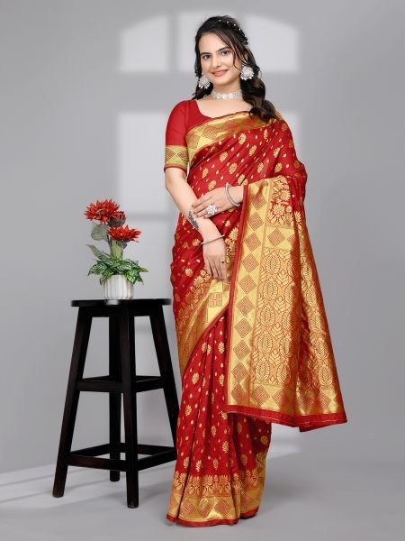 Black Ready to Wear Woven Banarasi Jacquard Pure Silk Saree Designer Sarees