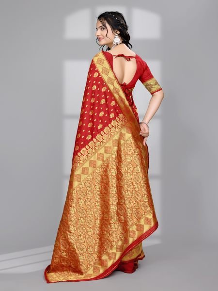 Black Ready to Wear Woven Banarasi Jacquard Pure Silk Saree Designer Sarees