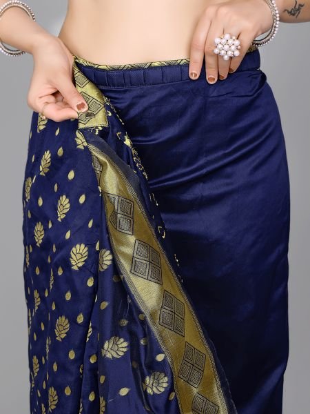 Black Ready to Wear Woven Banarasi Jacquard Pure Silk Saree Designer Sarees