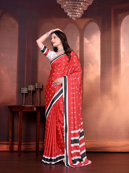 Designer Silk Saree with Stitched Blouse Designer Sarees