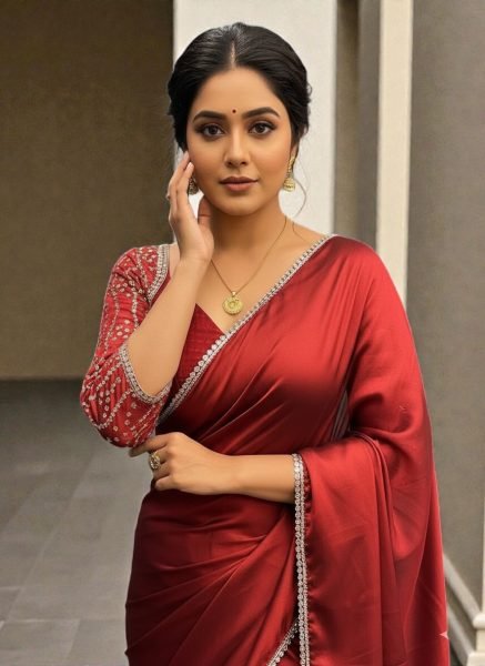 Elegant Black Rangoli Silk Saree with Mirror Lace Border and Designer Foil Print Blouse Party Wear Saree