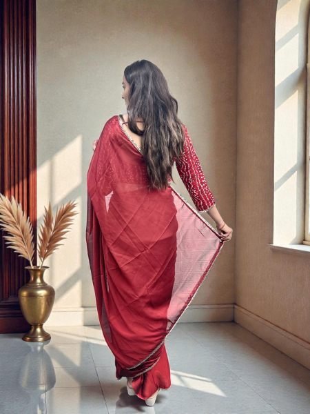 Elegant Black Rangoli Silk Saree with Mirror Lace Border and Designer Foil Print Blouse Party Wear Saree