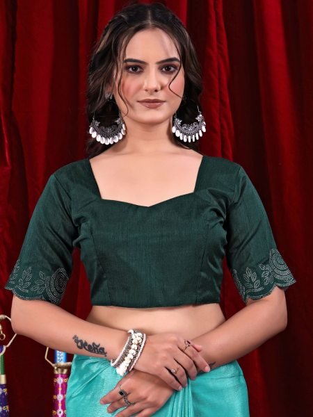 Elegant Chinon Shaded Saree with Siroski Diamond Work   Unstitched Blouse Designer Sarees