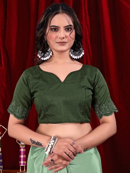 Elegant Chinon Shaded Saree with Siroski Diamond Work   Unstitched Blouse Designer Sarees