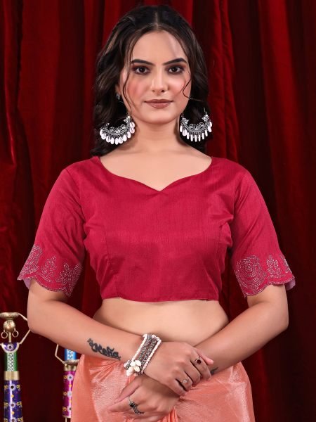 Elegant Chinon Shaded Saree with Siroski Diamond Work   Unstitched Blouse Designer Sarees