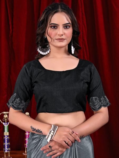 Elegant Chinon Shaded Saree with Siroski Diamond Work   Unstitched Blouse Designer Sarees