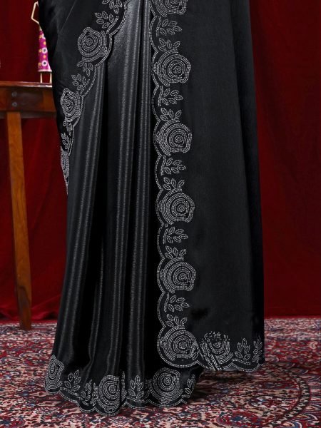 Elegant Chinon Shaded Saree with Siroski Diamond Work   Unstitched Blouse Designer Sarees