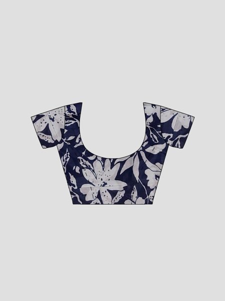 Elegant Floral Print Pure Cotton Saree for Daily Wear Printed Sarees