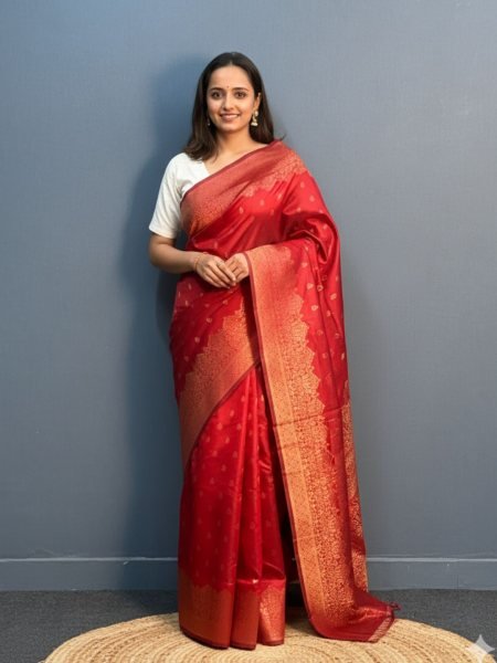 Elegant Patola Print Jacquard Woven Cotton Silk Saree with Zari Butta Work