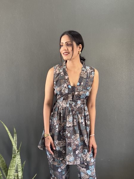 Elegant Printed V Neck Co Ord Set for Office   Casual Wear Co-Ords
