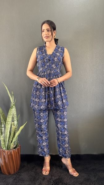 Elegant Printed V Neck Co Ord Set for Office   Casual Wear Co-Ords