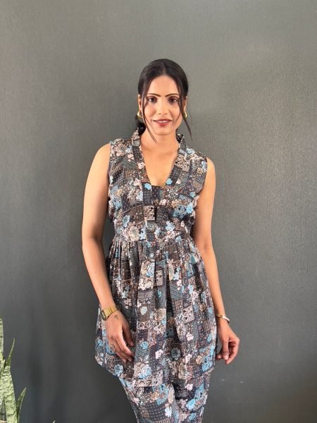 Elegant Printed V Neck Co Ord Set for Office   Casual Wear Co-Ords