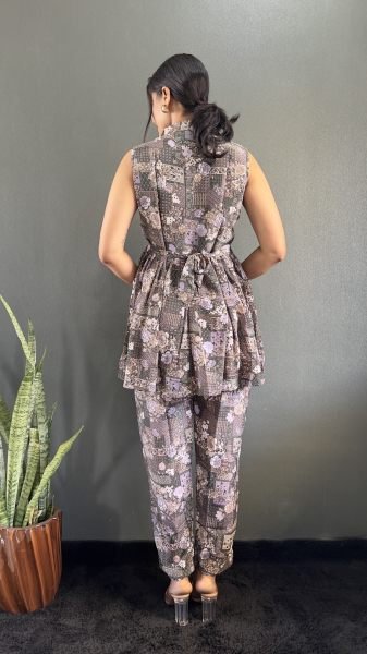 Elegant Printed V Neck Co Ord Set for Office   Casual Wear Co-Ords
