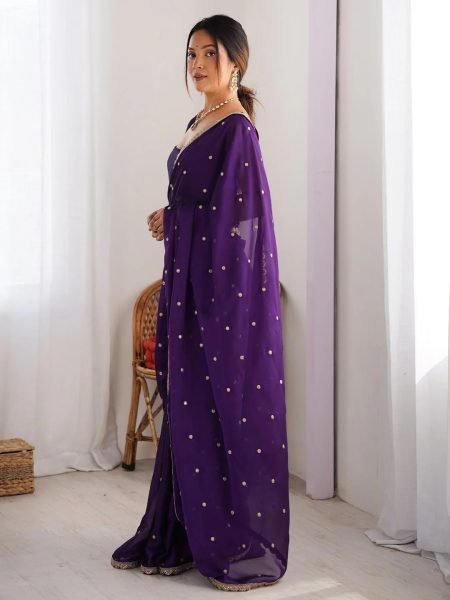 Embellished Rangoli Silk Saree with Sequin Butti   Lace Border Designer Sarees