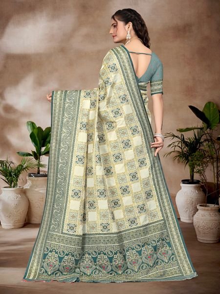 Exquisite Blue Pure Silk Woven Patola Festive Saree Designer Sarees