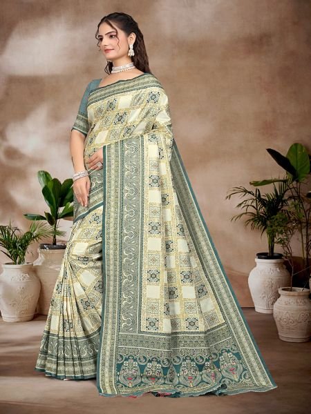 Exquisite Blue Pure Silk Woven Patola Festive Saree Designer Sarees