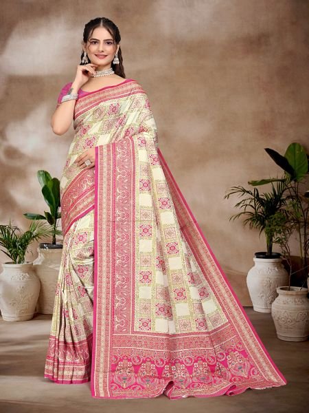 Exquisite Pink Pure Silk Woven Patola Festive Saree Designer Sarees