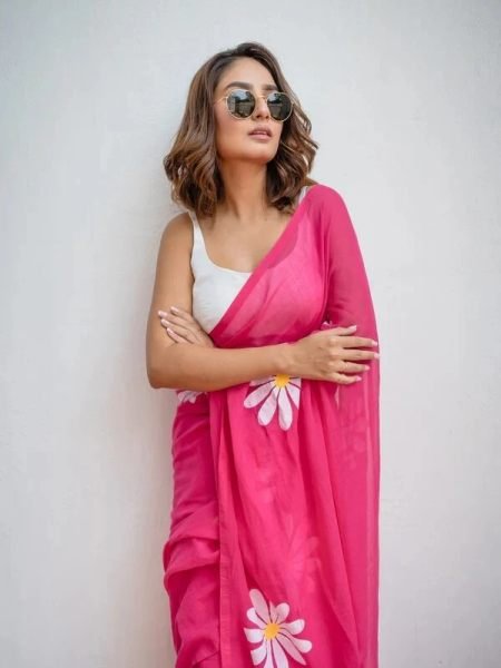 Floral Print Handloom Pure Cotton Saree with Unstitched Blouse Piece Printed Sarees