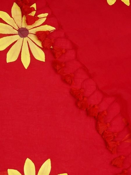 Floral Print Handloom Pure Cotton Saree with Unstitched Blouse Piece Printed Sarees