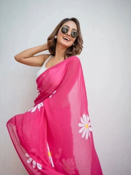 Floral Print Handloom Pure Cotton Saree with Unstitched Blouse Piece Printed Sarees
