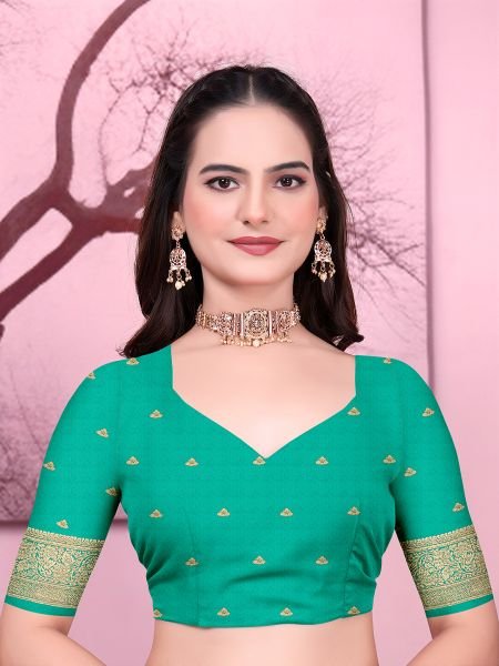 Floral Print Ready to Wear Banarasi Jacquard Party Saree with Unstitched Blouse Ready To Wear Sarees