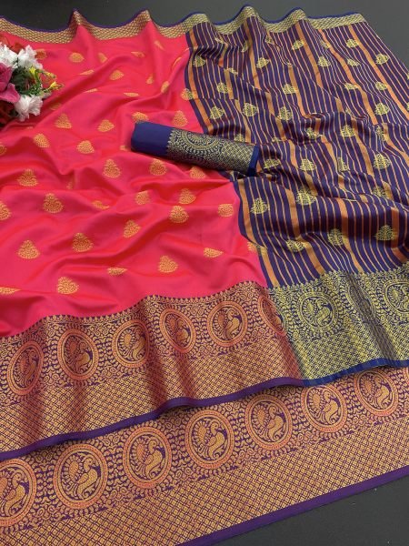 Green Cotton Silk Banarasi Saree with Jacquard Zari Peacock Woven Border Sale