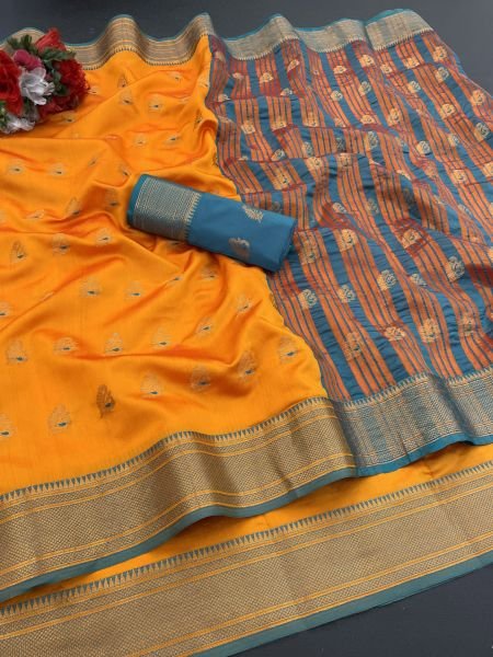 Jacquard Pure Banarasi Silk Saree Daily Deals