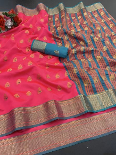 Jacquard Pure Banarasi Silk Saree Daily Deals