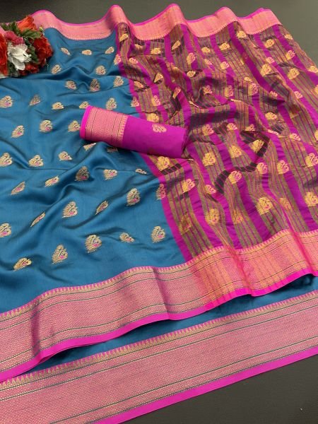 Jacquard Pure Banarasi Silk Saree Daily Deals