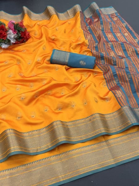 Jacquard Pure Banarasi Silk Saree Daily Deals