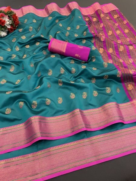 Jacquard Pure Banarasi Silk Saree Daily Deals