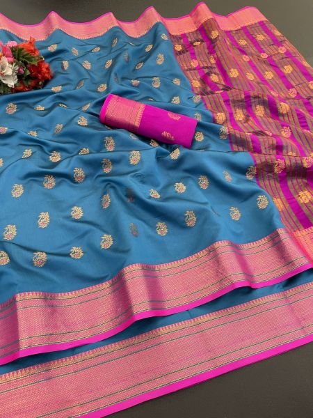 Jacquard Pure Banarasi Silk Saree Daily Deals