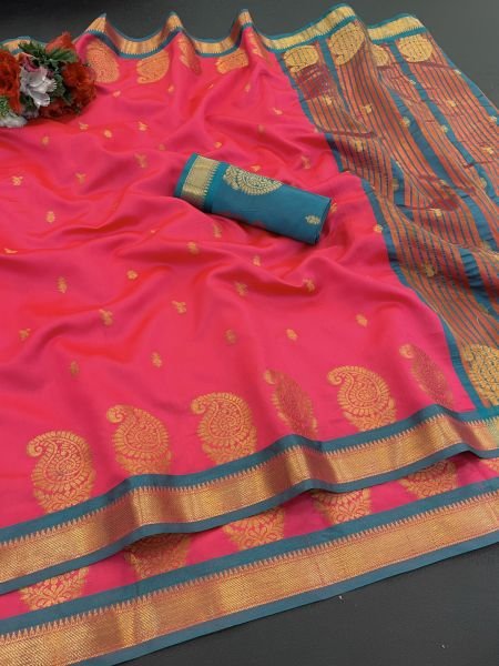 Jacquard Pure Banarasi Silk Saree Daily Deals