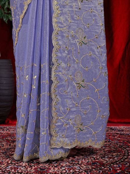 Jimmy Chu Embroidered Saree with Gotta Patti Work Designer Sarees