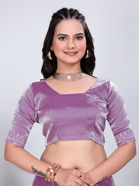 Jimmy Chu Embroidered Sequins Saree with Unstitched Blouse Piece     Elegant Party   Wedding Wear Embroidered Sarees