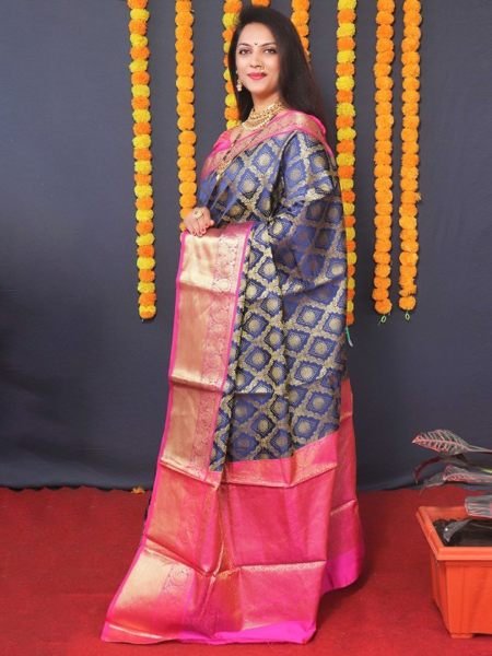 Kanjivaram Silk Saree with Rich Pallu with Unstitched Blouse Piece Kanjivaram Sarees