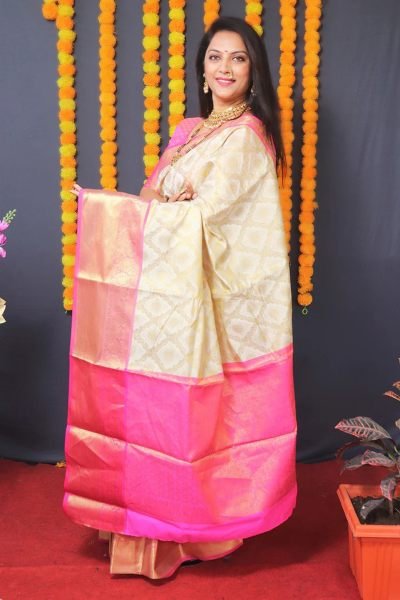 Kanjivaram Silk Saree with Rich Pallu with Unstitched Blouse Piece Kanjivaram Sarees