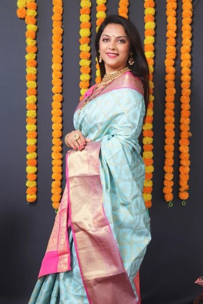 Kanjivaram Silk Saree with Rich Pallu with Unstitched Blouse Piece Kanjivaram Sarees