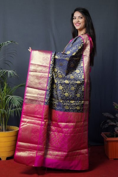 Kanjivaram Silk Saree with Rich Pallu with Unstitched Blouse Piece Kanjivaram Sarees
