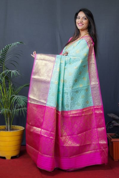 Kanjivaram Silk Saree with Rich Pallu with Unstitched Blouse Piece Kanjivaram Sarees
