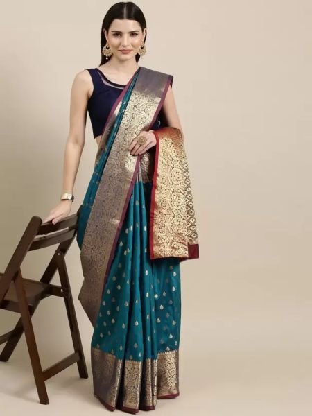 Kanjivaram Softy Copper Zari Rama Saree Sale